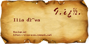 Ilia Éva névjegykártya